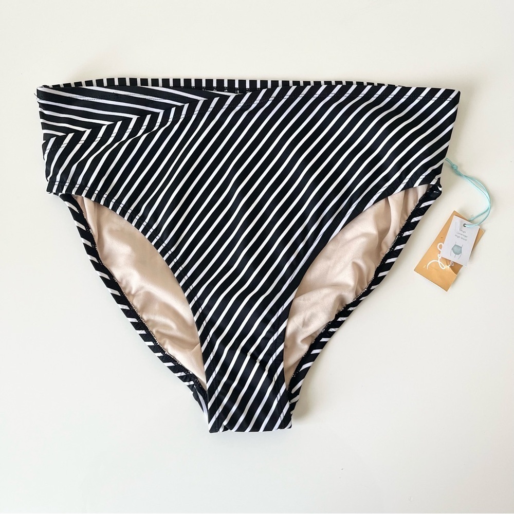Kona Sol Striped High Waisted Bikini Bottoms Size 16W/18W
